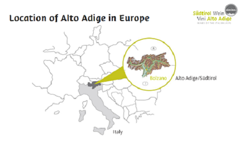 Alto Adige wines map